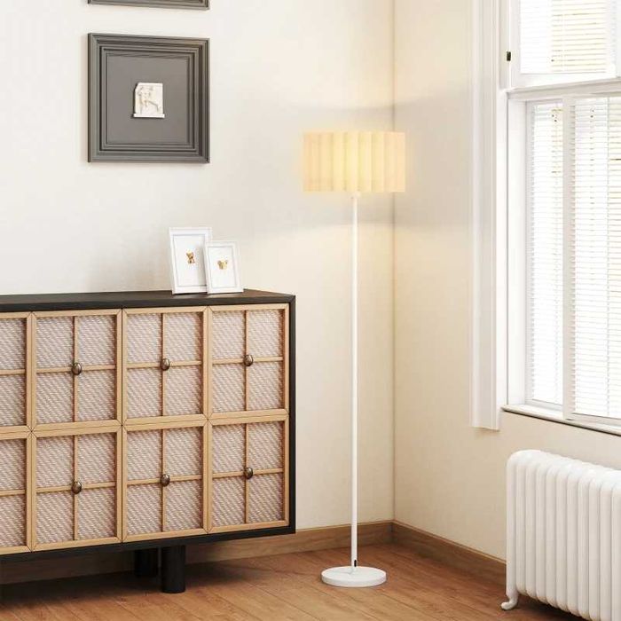 HOMCOM Подова лампа в ретро стил, пластмасов абажур