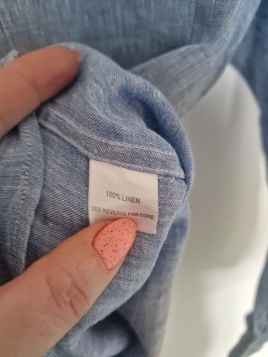 Страхотна мъжка ленена риза  TOMMY HILFIGER  размер M,  100% лен