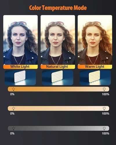 Нова селфи Портативна видео лампа 60 LED 2500-6500K 10 яркости 2200mAh