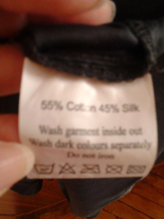 Rochie matase+bumbac, Blackout, noua, mar 40/M, gri cu paiete argintii