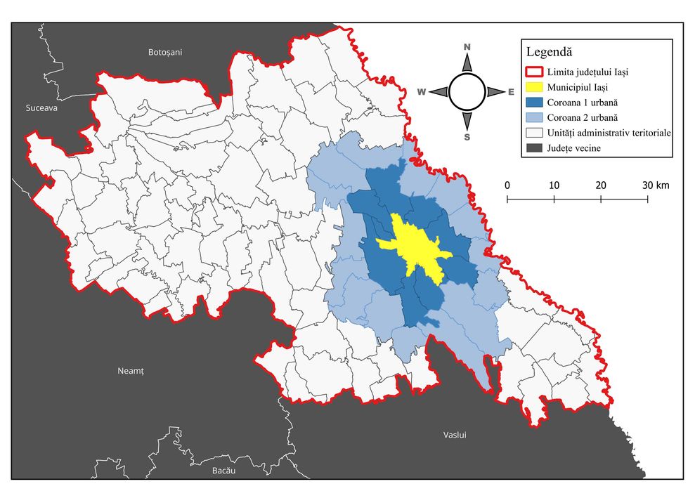 Hărți GIS realizate în QGIS sau ARCGIS