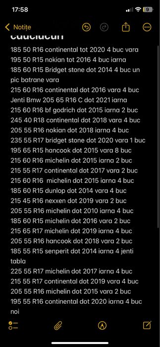 vand cauciucuri iarna si vara, pret de la 100-250 buc depinde de stare