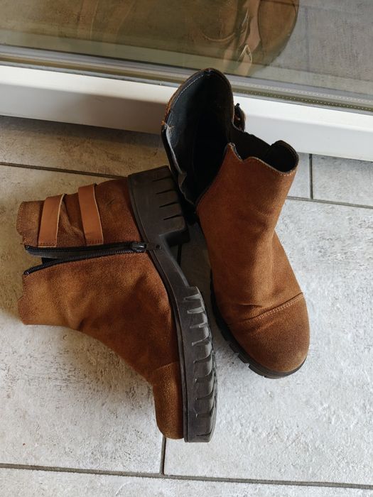 Ghete piele fermoar