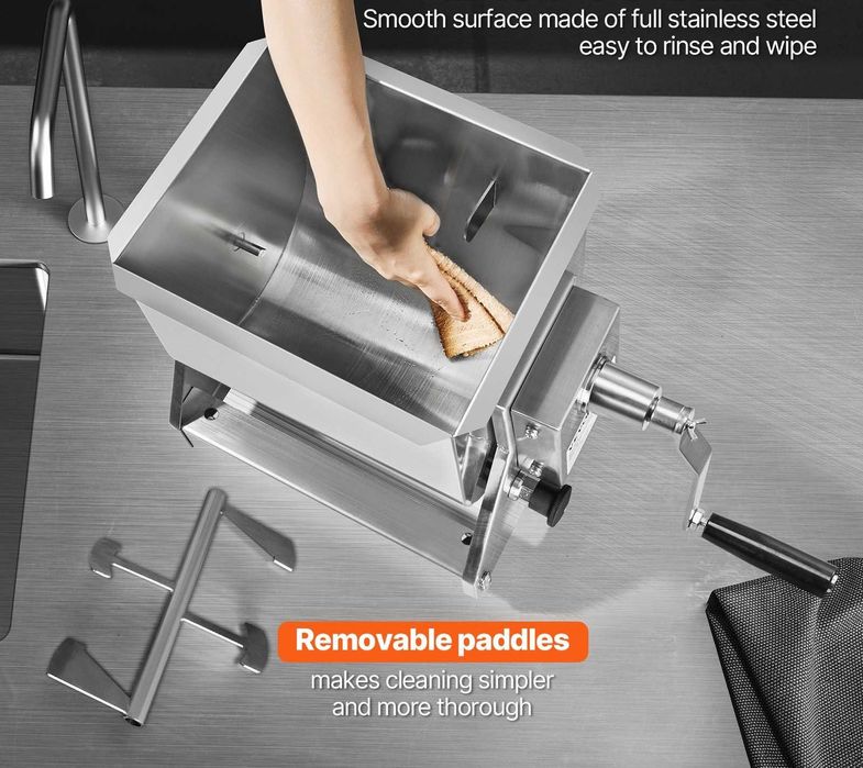 malaxor mixer manual de carne tocata pasta de mici 20 litri inox nou sigilat