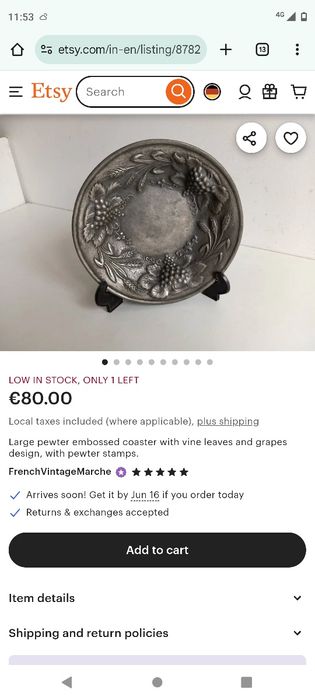 Fructiera vintage,Franta, zinc