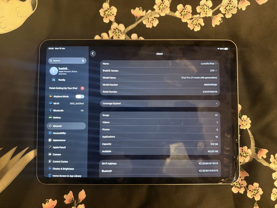 Ipad pro m2 512gb 11’