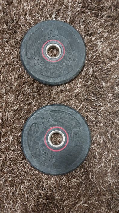 Set 2 discuri DOMYOS de 2,5 kg – 5 kg în total