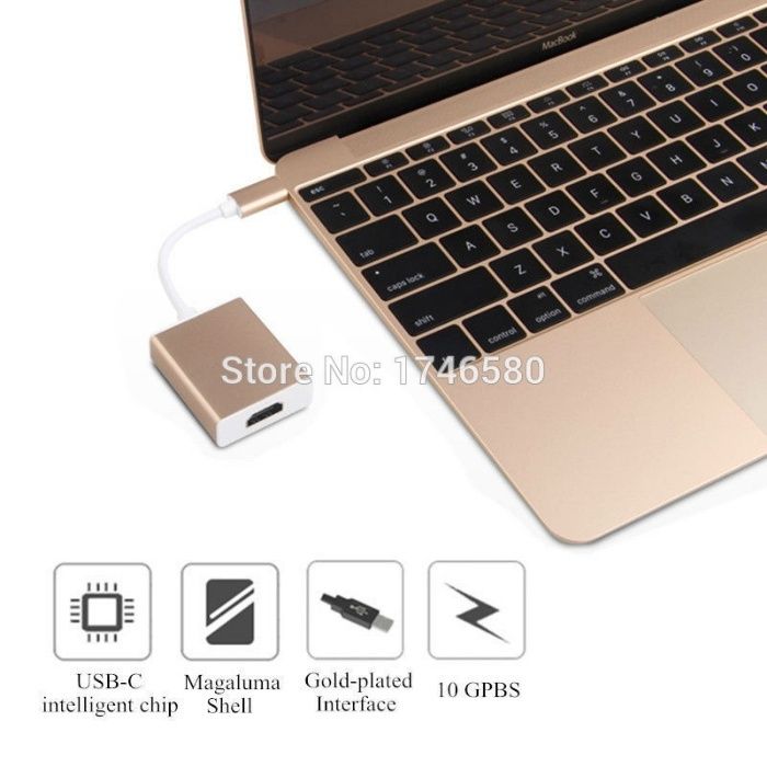 USB 3.1 Тип C к HDMI/DP 4К HDTV цифровой кабель-адаптер конвертер