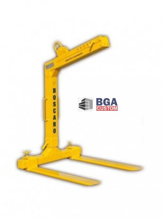Furca Boscaro Italia de macara lame 1200 mm ( 120 cm) MBA-201200 pt paleti cu echilibrare automata prin arc 2000 kg , bena cu furtun, haba moloz