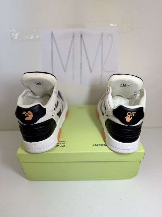 Adidasi Off-White Out Of Office Lace-Up Sneakers black white and orang