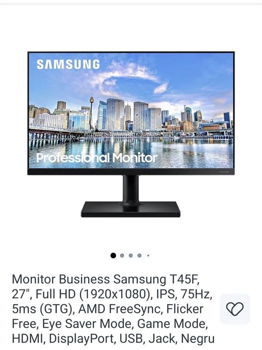 clasa profi TFT de 27"  Samsung S27A400 uju / T27F45- rezolutie Full HD-  Like NEW