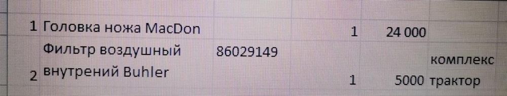 Продам запчасти на Комбайны