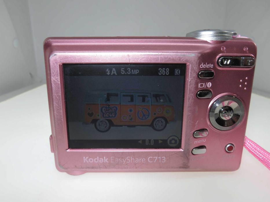 Kodak EasyShare C713 розов компактен фотоапарат, ретро цифрова камера Кодак, 7 мегапиксела и 3х оптичен зум, работи и снима с отлично качество