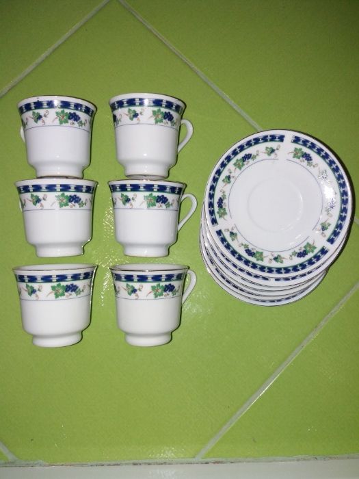 Порцеланов сервиз за кафе Tao Hui -FINE PORCELAIN, 6 бр., Антика 80-те