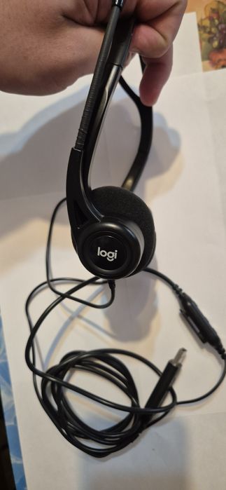Casti cu microfon,  On-Ear cu fir,  Logitech PC 960, stare impecabila