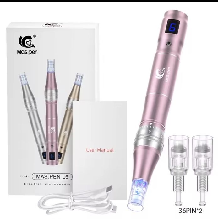 30 броя игли ПОДАРЪК! Професионален дермапен  6 скорости