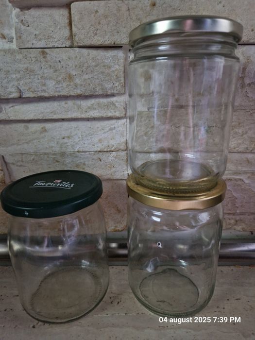 Sticle 1L cu gura largă, Borcane 800gr