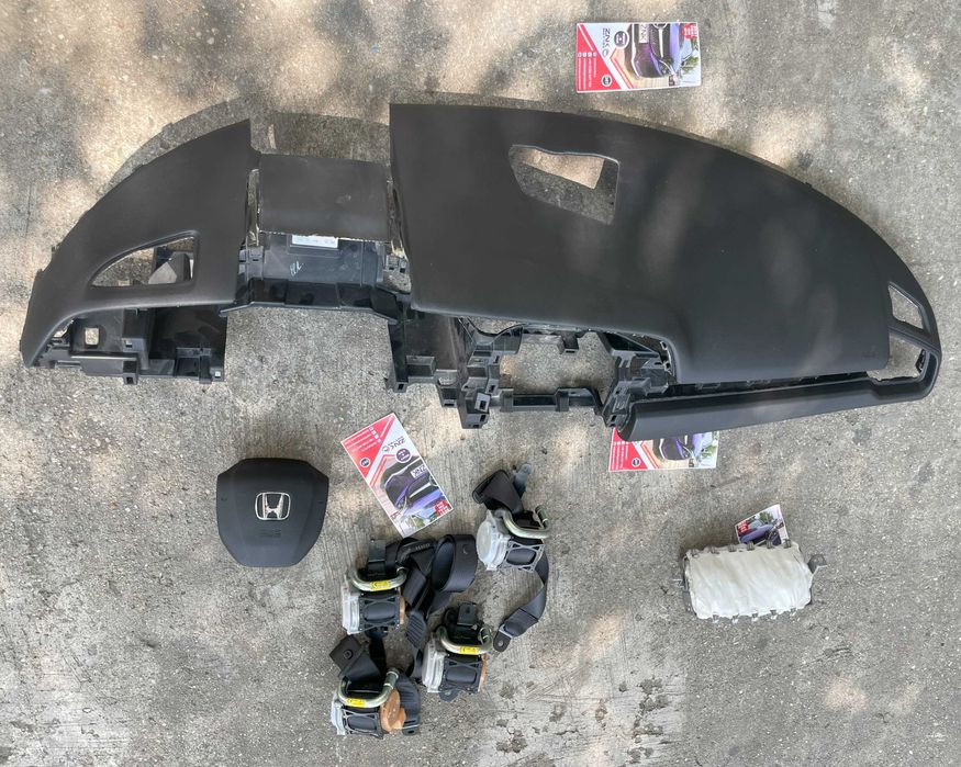 Honda Civic X - plansa bord - kit airbag volan pasager - set centuri