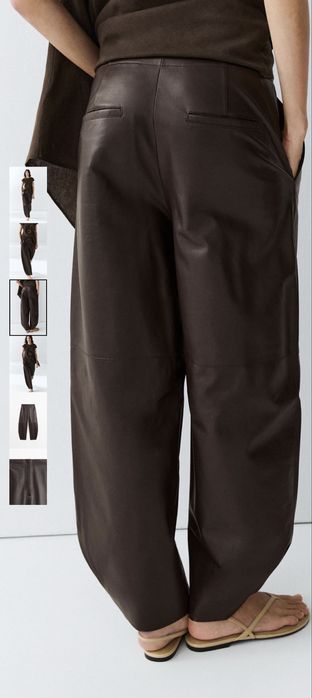Pantaloni din piele Massimo Dutti
