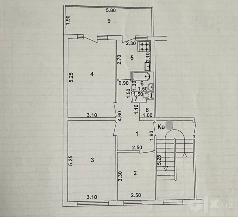 Продажа квартира Алмазарский рн Коракамиш 1/4 евро ремонт 3х комнат