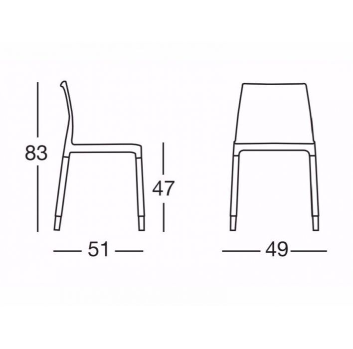 Vand scaun polipropilena rosu terasa horeca/gradina