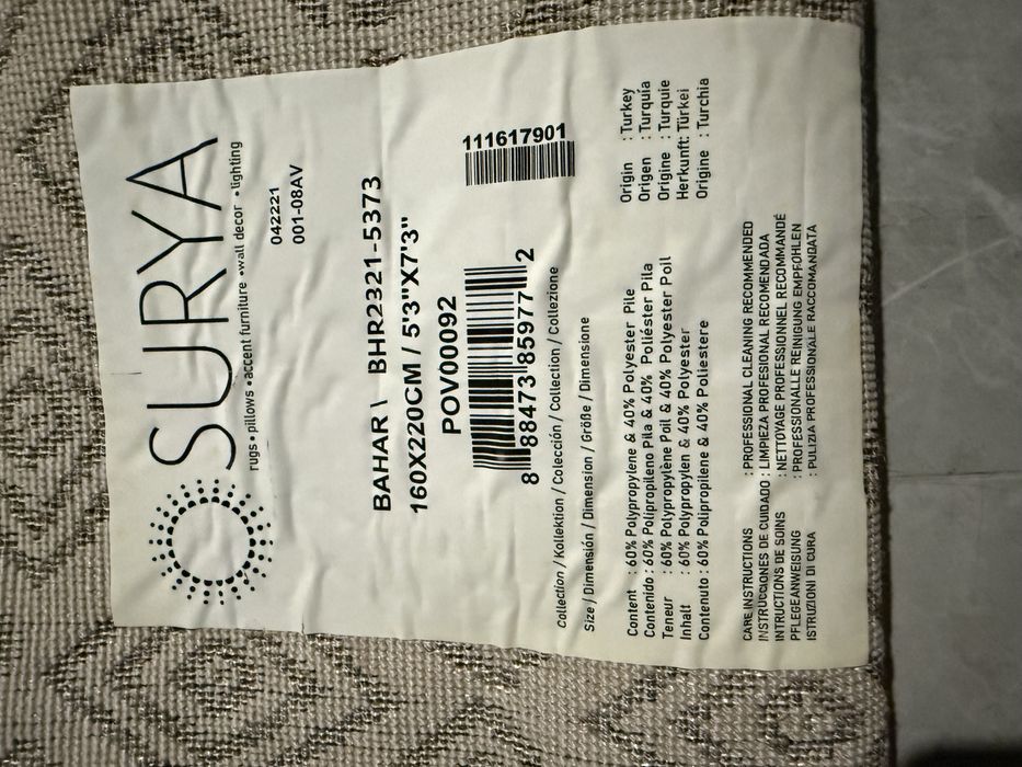 Covor Surya Bahar 160x220 cm – Nou, model modern, fabricat în Turcia