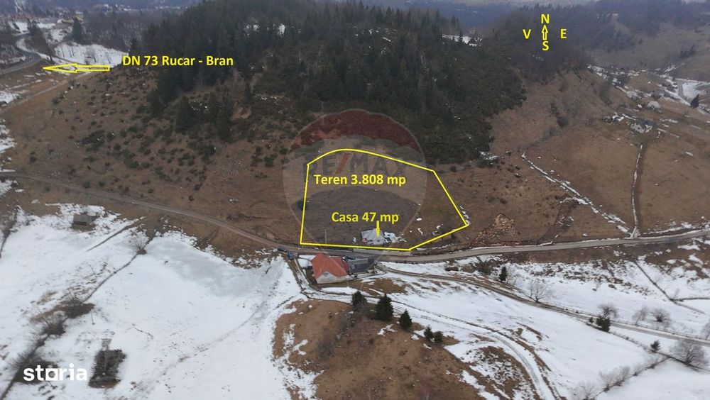 Casă + Teren Intravilan Fundata | Vedere Panoramică | Apă, curent