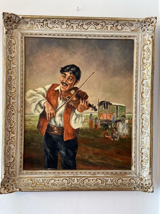 Violonistul - tablou pe panza / 78/68 cm ext
