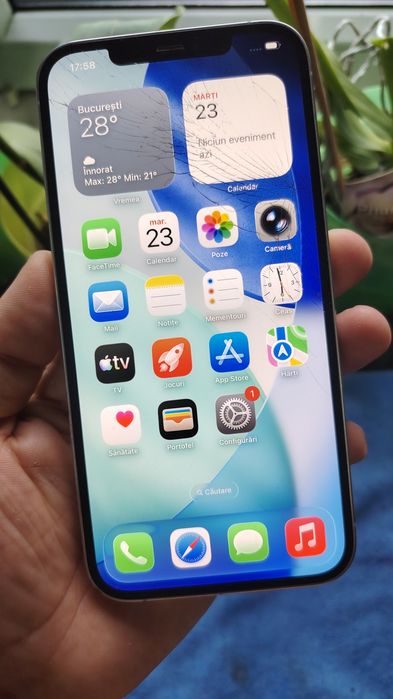 IPhone 12  Max 128GB Alb Display Original Fisurat