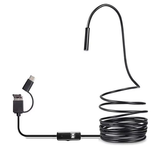 USB Type-C ulagichi bilan 3 tasi 1 ta endoskopli kamera, 7 mm