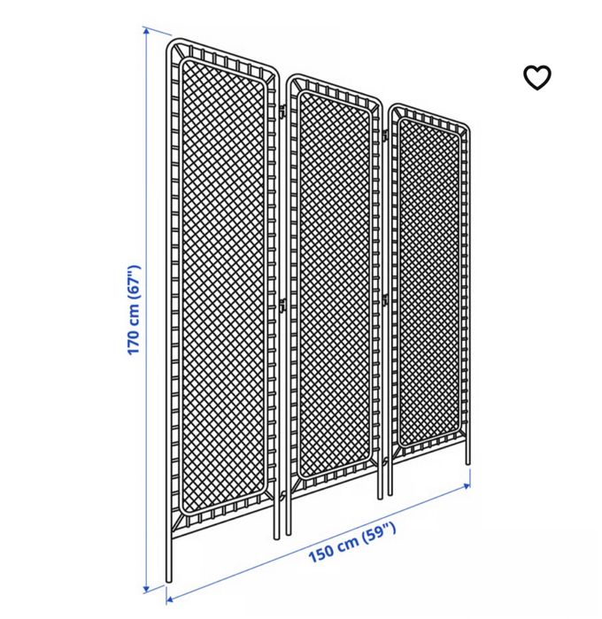Paravan, lucrat manual ratan, 150x170 cm