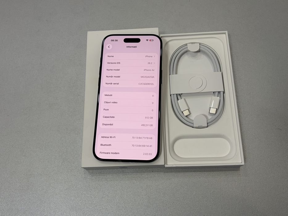Iphone 17 Air, 512 gb, Black, nou la cutie