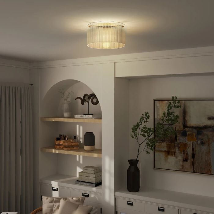 Таванна лампа с акрилен абажур, метална, Цокъл: E27