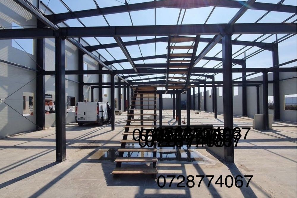 Hala metalica 18x20 fara stalpi pe mijoc din ipe 300ferme si 240 hea stalpi