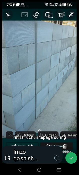 Газаблок сотилади.     размерлари20*30*60, 15*30*60 ,10*30*60 ,20*25*6