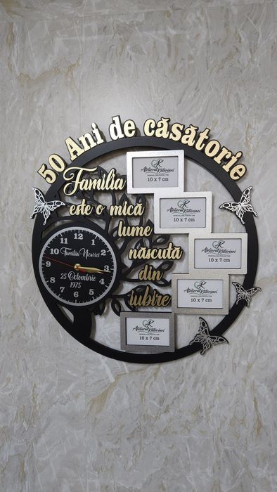 Ceas 25-50 ani casatorie personalizat