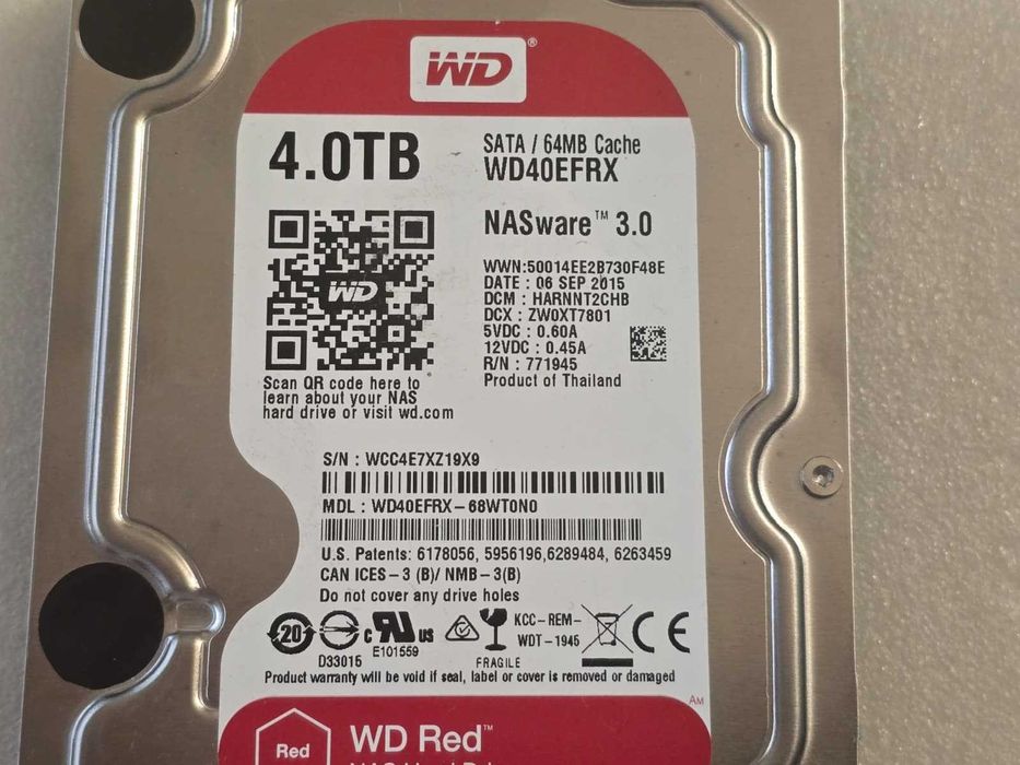 Hard disk desktop Western Digital Red 4TB, SATA III, 64MB Cache, WD40EFRX, NASware 3.0