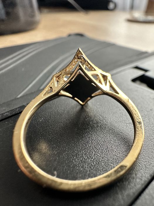 Inel aur dama 18k + diamante marime 13.5 sau 53