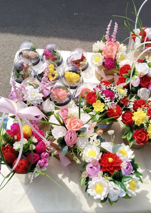 Букеты из мыла есть в наличии, sovunli gullar bor