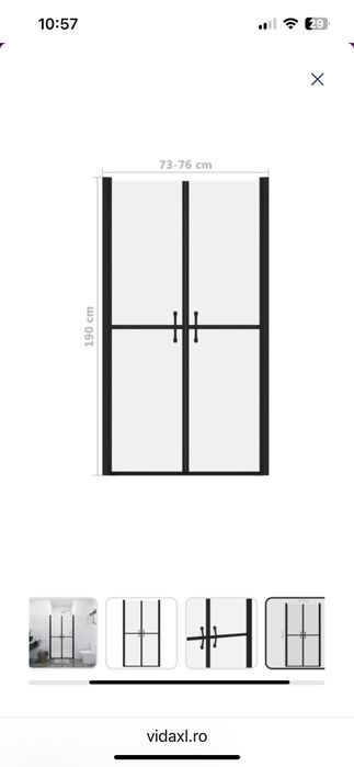 Cabina dus vidaxl, produs nou, resigilat,