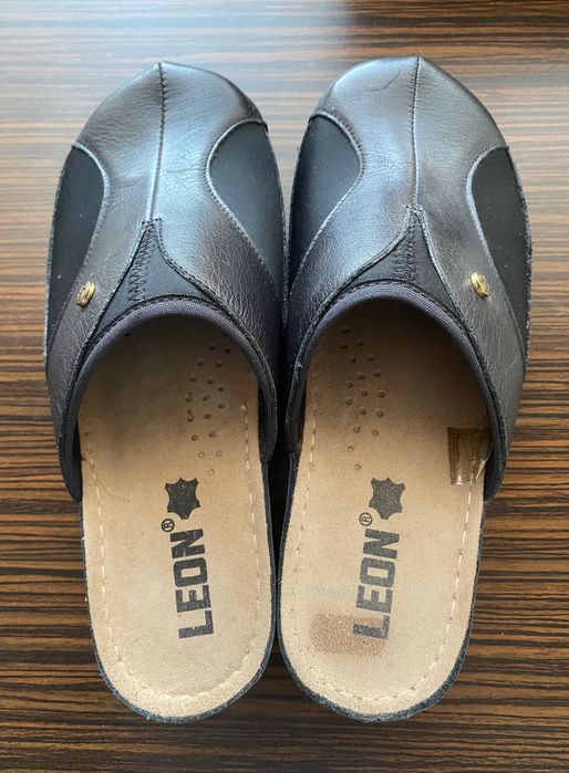 Saboti medicali, de dama, marca Leon, piele, negri, 38