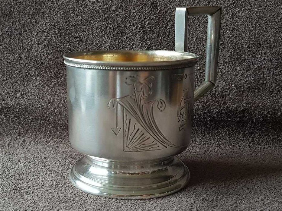 26 януари 1934 Руски Латвия Сребърен Подстакан сребърна Чаша