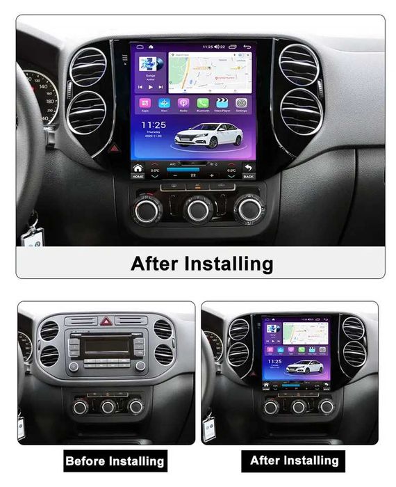 Navigatie Android TESLA VW Tiguan 2007 - 2018 1/6 Gb Ram Waze Carplay