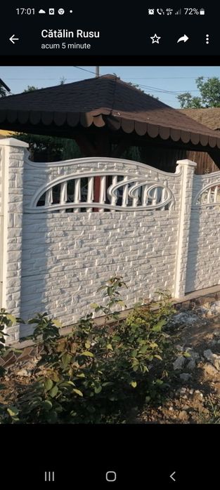 Plăci gard beton Botoșani 
Dimensiune placă : 200×50cm Grosime 4