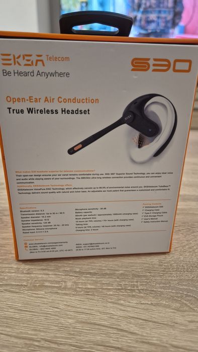 Casti Wireless EKSA Telecom S30 - Open-Ear, 70 ore autonomie