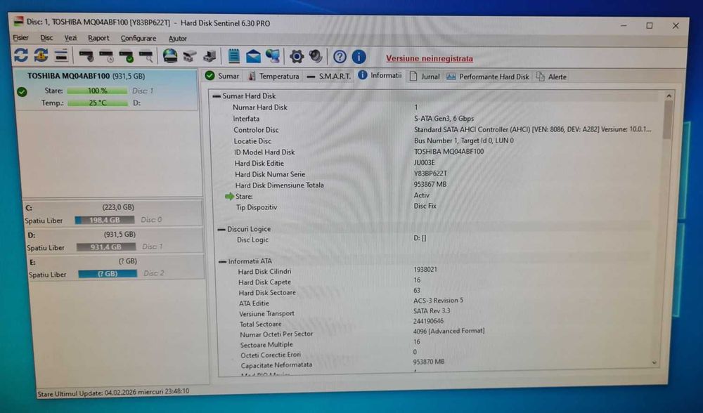 19.HDD Hard Disk Laptop Toshiba 1TB 5400rpm 128MB SATA3