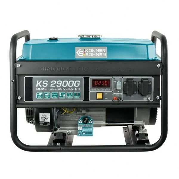 Монофазен комбиниран газ-бензин генератор за ток Könner & Söhnen KS 2900G, LPG, 2.9 kW, 15 л, без газова бутилка