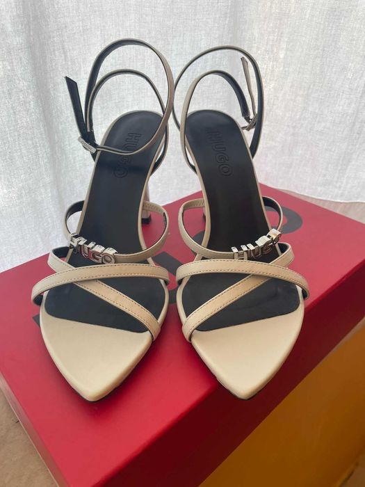 HUGO елегантни сандали с тънък ток Естествена кожа номер 38