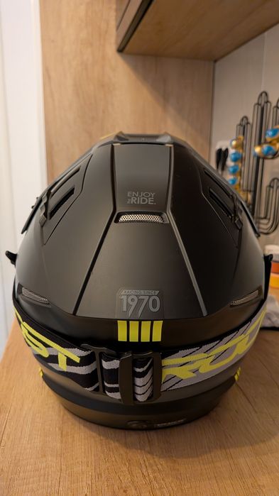 Casca enduro adventure Oneal EX SRS Negru / Gri / Galben Neon 2025 masura M