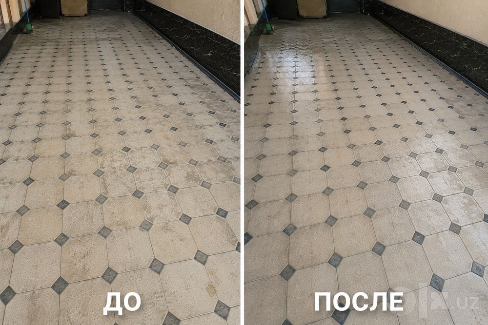 чистка брусчаток,кафеля и мраморов